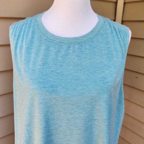 all in motion Plus Light Blue Crop Tank Top Crewneck Solid Athleisure Lounge - Picture 4 of 15